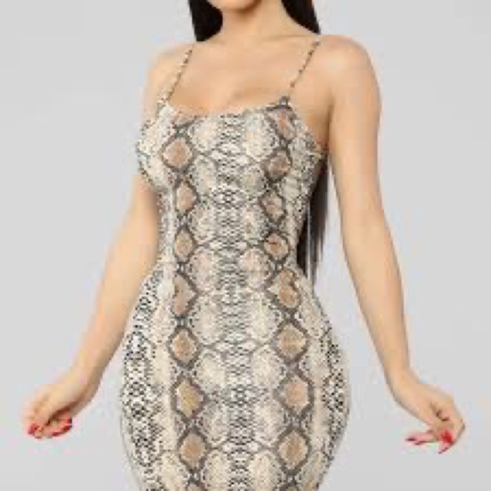 Snake Skin Print SlimFit Mini Dress